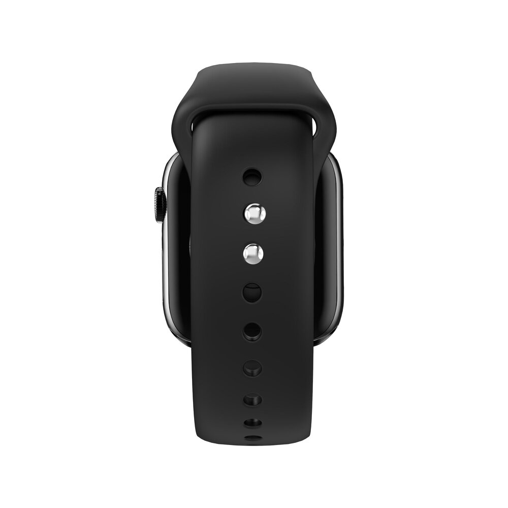 Apple Watch Dual Snap siliconen band (zwart) Smartwatchbanden.nl