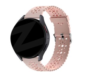 Bandz Bandz Huawei Watch GT 2 42mm siliconen band met bloemenpatroon (roze)