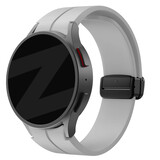 Bandz Bandz Samsung Galaxy Watch 4 - 44mm siliconen band met D-Buckle (grijs)