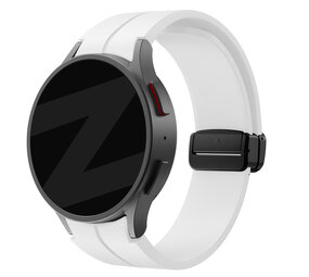 Bandz Bandz Samsung Galaxy Watch 4 40mm siliconen band met D-Buckle (wit)