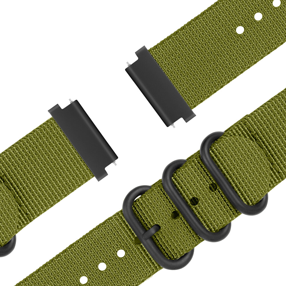 Bandz Bandz Xiaomi Watch S1 nylon band met gesp (groen)