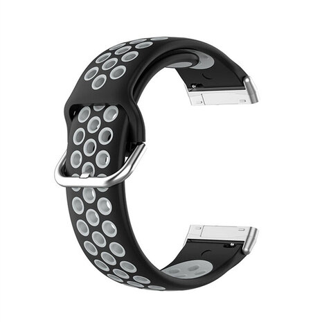 Strap-it® Strap-it Fitbit Versa 4 sport bandje (zwart/grijs)
