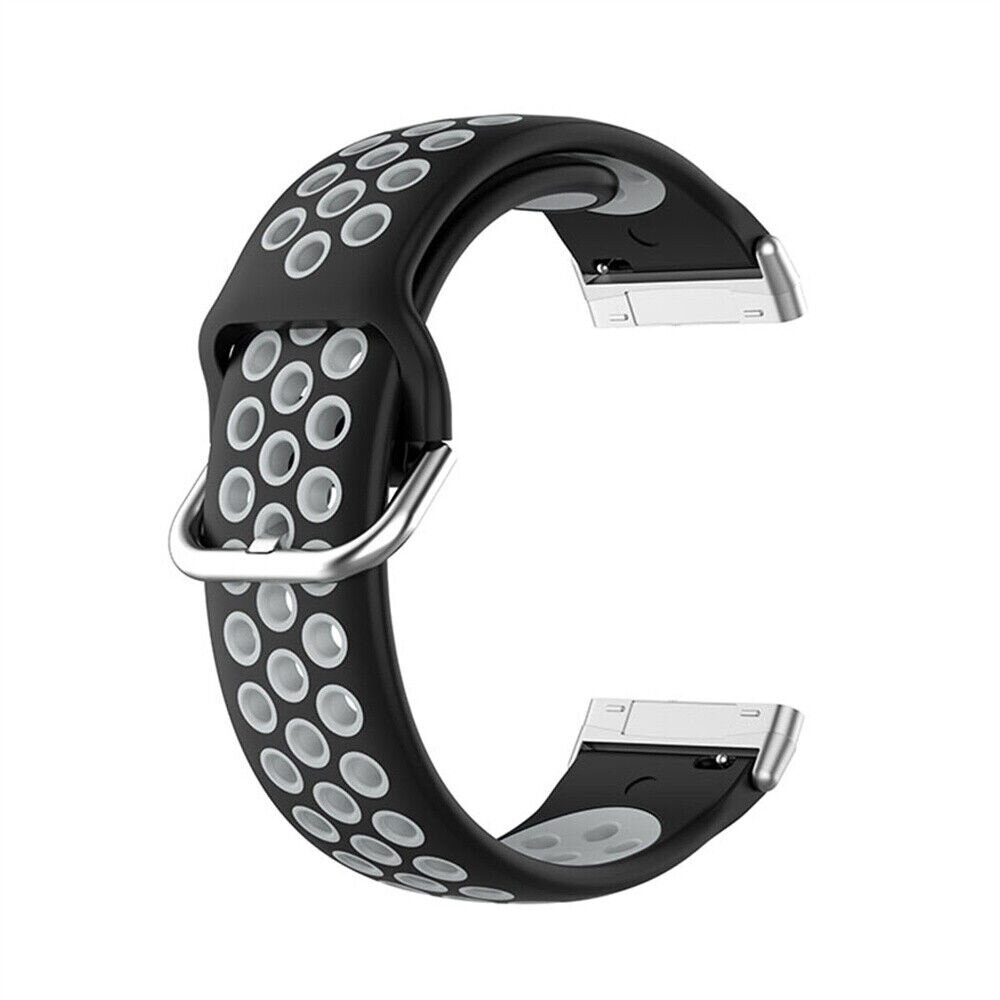 Strap-it® Strap-it Fitbit Sense 2 sport bandje (zwart/grijs)