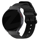 Bandz Bandz Samsung Galaxy Watch 6 Classic 43mm nylon band met gesp (zwart)