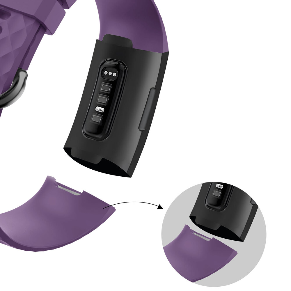 Bandz Bandz Fitbit Charge 4 siliconen band 'Classic' (paars)