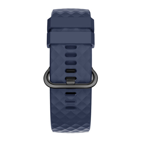Bandz Bandz Fitbit Charge 4 siliconen band 'Classic' (donkerblauw)