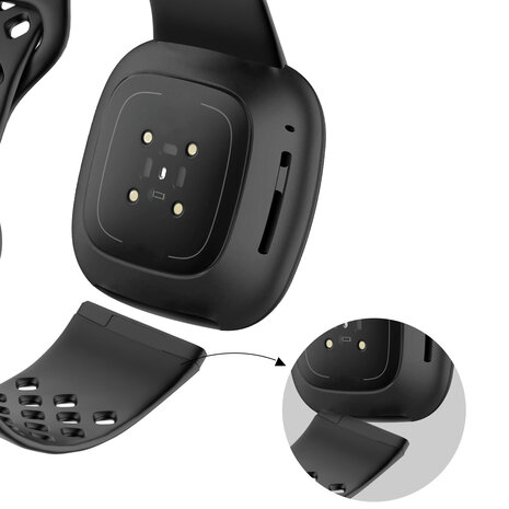 Bandz Bandz Fitbit Versa 3 sport band 'Sport Air' (zwart) Bandz Bandz Fitbit Versa 3 sport band 'Sport Air' (zwart)