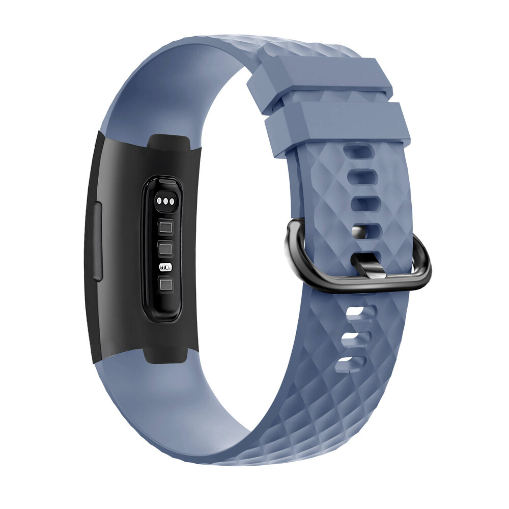 Bandz Bandz Fitbit Charge 3 siliconen band 'Classic' (grijsblauw)
