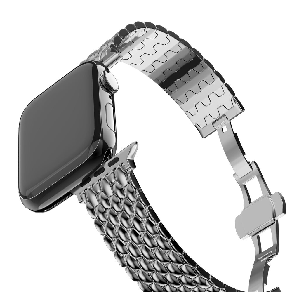 Bandz Bandz Apple Watch stalen band 'Dragon' (zilver)