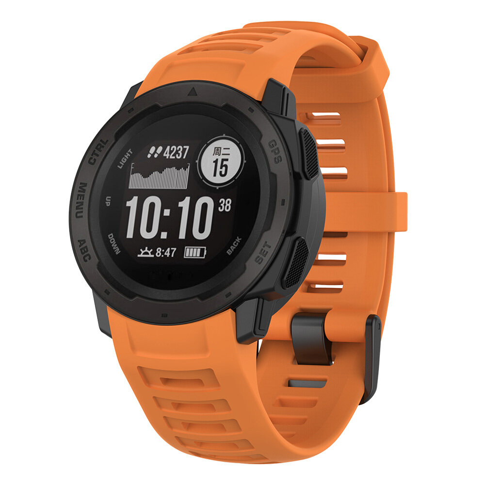 Garmin Instinct 1 / 2 siliconen bandje (oranje) Smartwatchbanden.nl