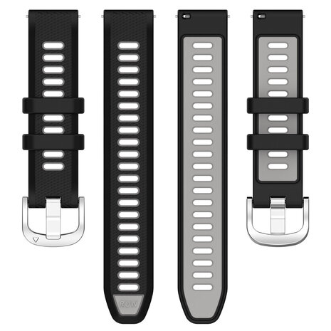 Strap-it® Strap-it Garmin Venu 2 Plus sport gesp bandje (zwart/grijs)