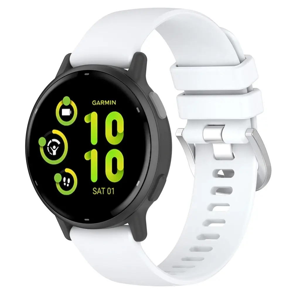 Strap-it® Strap-it Garmin Vivoactive 5 siliconen classic bandje (wit)