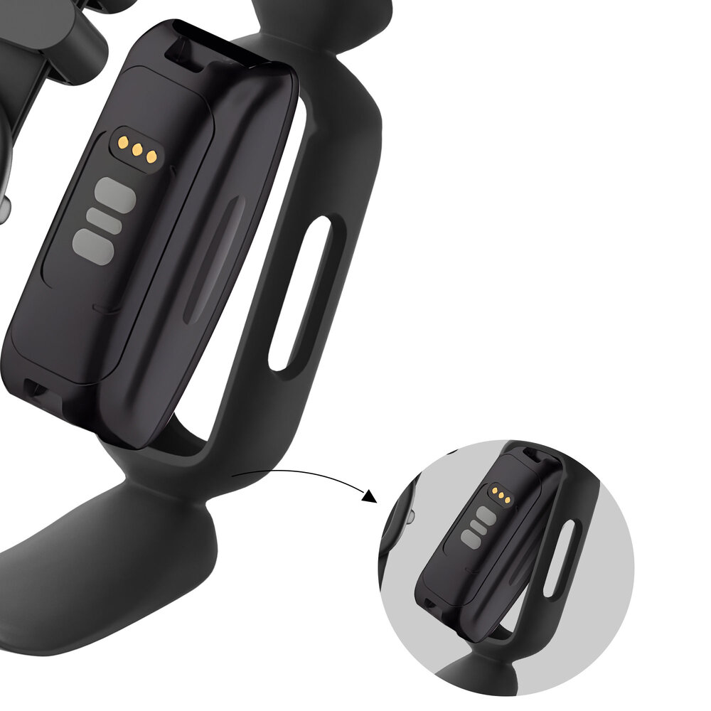 Bandz Bandz Fitbit Ace 3 siliconen band 'Classic' (zwart)