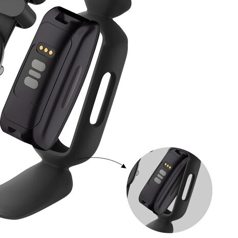 Bandz Bandz Fitbit Ace 3 siliconen band 'Classic' (zwart)