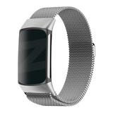 Bandz Bandz Fitbit Charge 5 Milanese loop band (zilver)