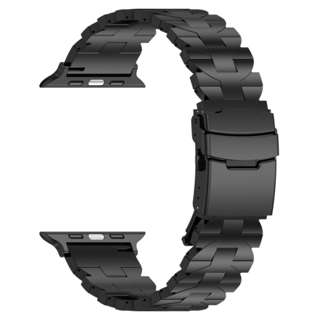 Strap-it® Strap-it Apple Watch Butterfly titanium band (zwart)