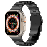 Strap-it® Apple Watch Butterfly titanium band (zwart)