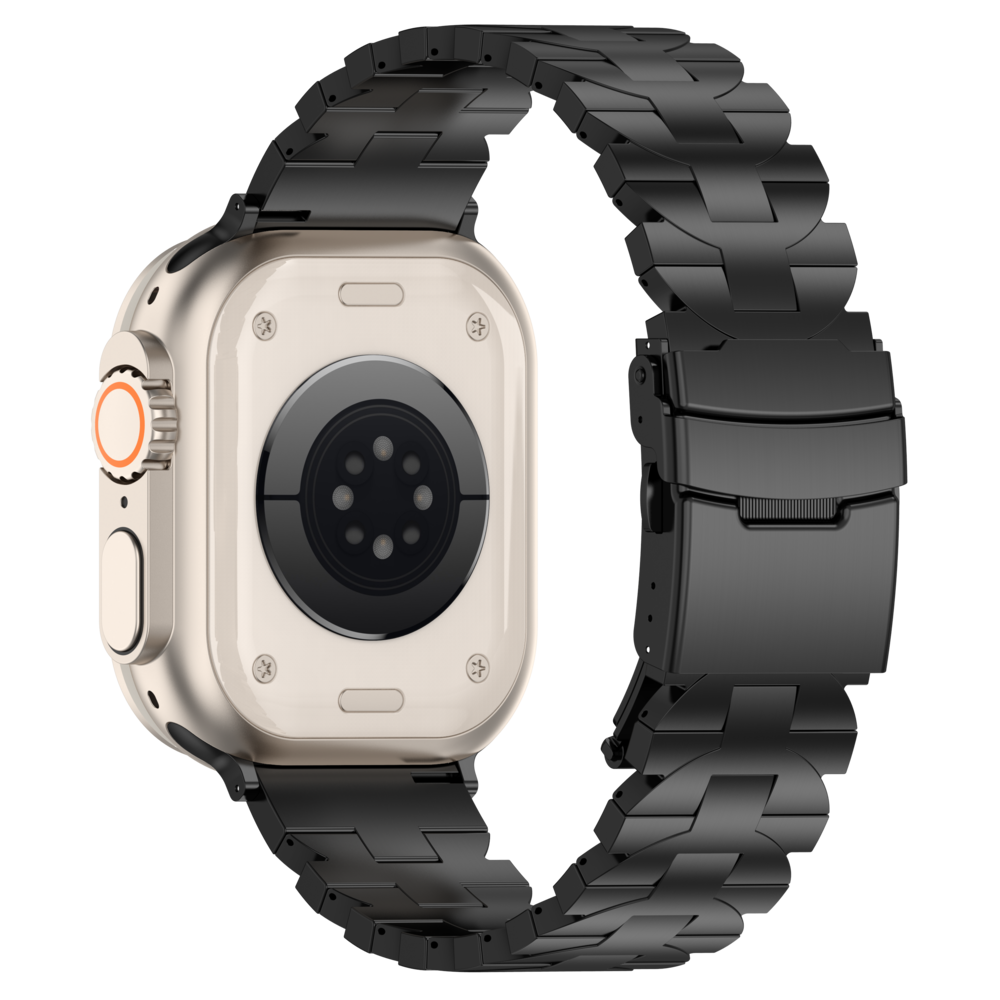 Strap-it® Strap-it Apple Watch Butterfly titanium band (zwart)