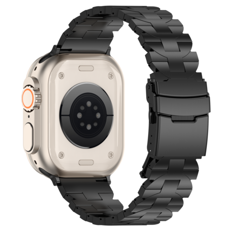 Strap-it® Strap-it Apple Watch Butterfly titanium band (zwart)