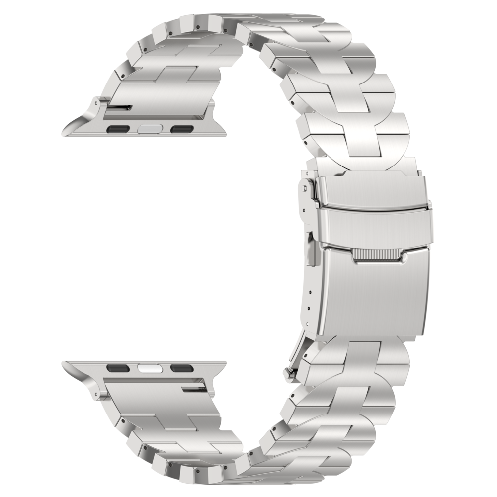 Strap-it® Strap-it Apple Watch Butterfly titanium band (zilver)