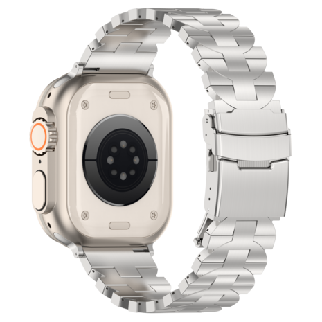 Strap-it® Strap-it Apple Watch Butterfly titanium band (zilver)