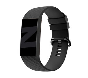 Bandz Bandz Fitbit Charge 4 siliconen band 'Classic' (zwart)