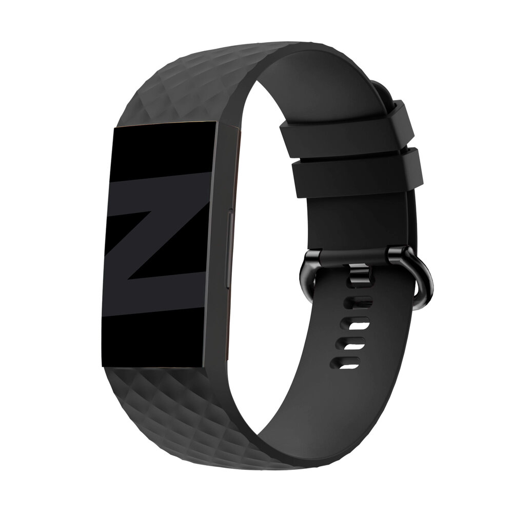 Bandz Bandz Fitbit Charge 3 siliconen band 'Classic' (zwart)