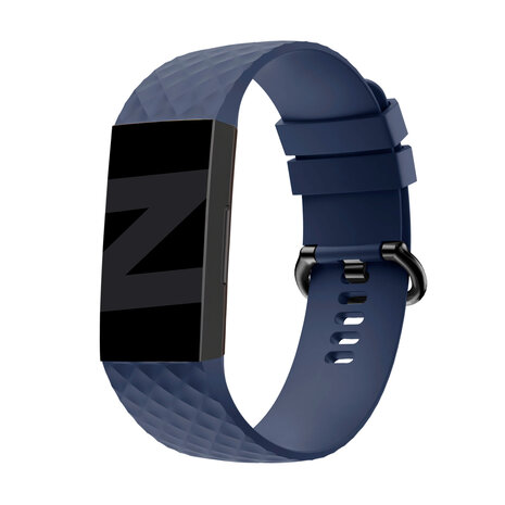Bandz Bandz Fitbit Charge 3 siliconen band 'Classic' (donkerblauw)
