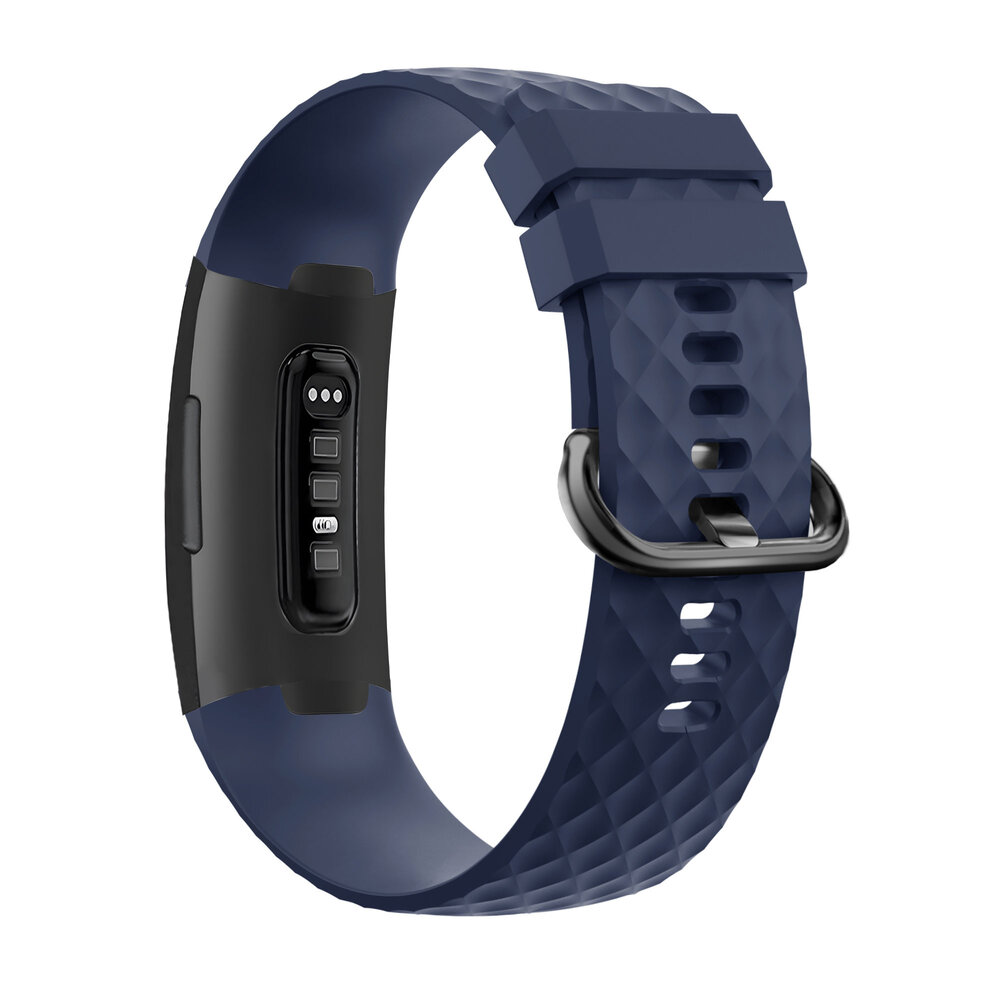Bandz Bandz Fitbit Charge 3 siliconen band 'Classic' (donkerblauw)