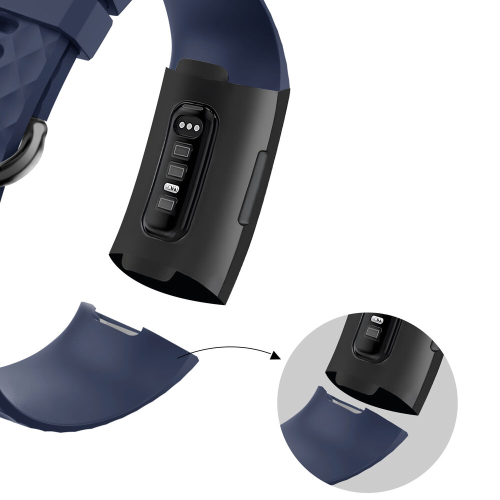 Bandz Bandz Fitbit Charge 3 siliconen band 'Classic' (donkerblauw)