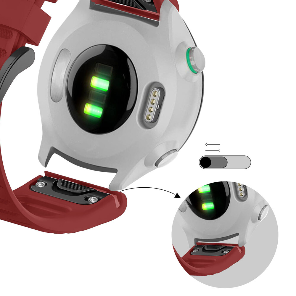 Bandz Bandz Garmin Fenix 7 siliconen band met gesp (rood)