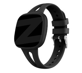 Bandz Bandz Fitbit Versa 4 silicone band 'Slim' (zwart)