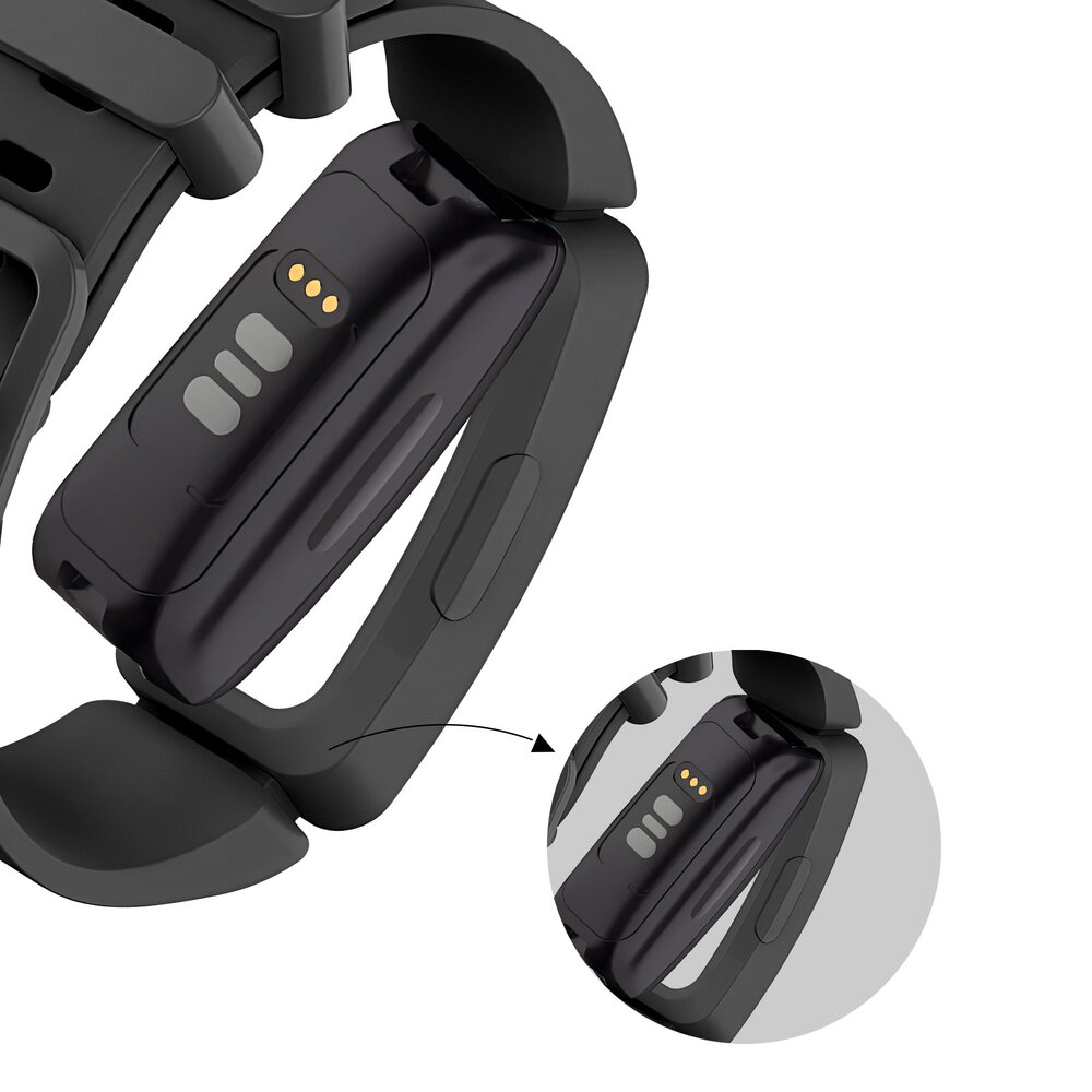 Bandz Bandz Fitbit Ace 2 siliconen band 'Classic' (zwart)