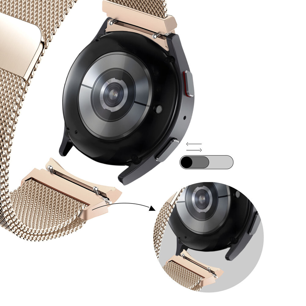 Bandz Bandz Samsung Galaxy Watch 4 40mm Milanese loop band (roségoud) Bandz Bandz Samsung Galaxy Watch 4 40mm Milanese loop band (roségoud)