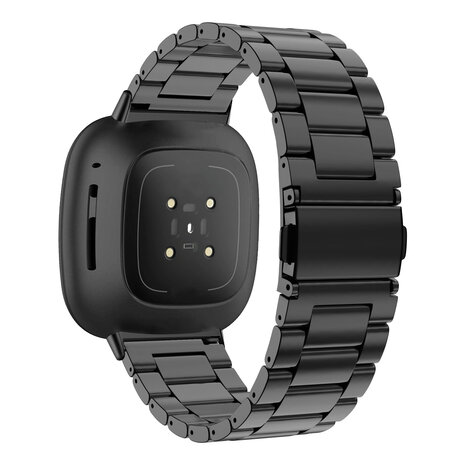 Bandz Bandz Fitbit Sense stalen band 'Classic' (zwart)