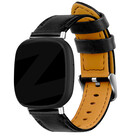 Bandz Bandz Fitbit Versa 3 lederen band (zwart)