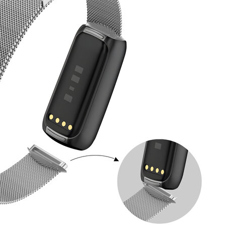 Bandz Bandz Fitbit Luxe Milanese loop band (zilver) Bandz Bandz Fitbit Luxe Milanese loop band (zilver)