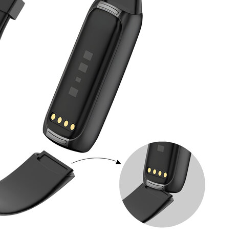 Bandz Bandz Fitbit Luxe siliconen band 'Classic' (zwart)