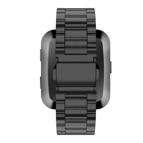 Bandz Bandz Fitbit Versa stalen band 'Classic' (zwart)