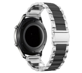 Strap-it® Huawei Watch GT 4 - 41mm stalen band zilver/zwart