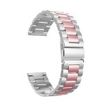 Strap-it® Huawei Watch GT 4 - 41mm stalen band zilver/roze