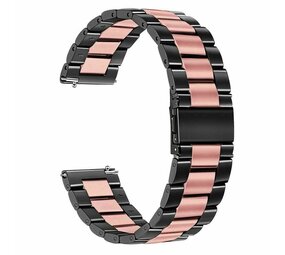 Strap-it® Huawei Watch GT 4 - 41mm stalen band zwart/roze