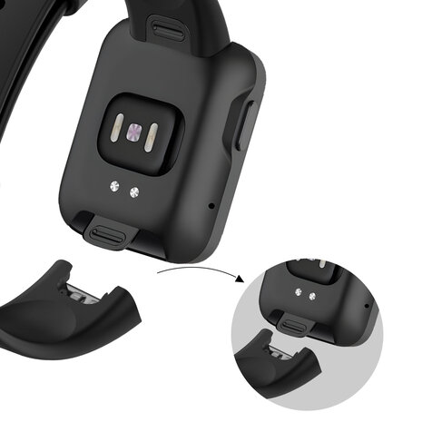 Bandz Bandz Xiaomi MI Watch Lite siliconen band 'Classic' (zwart)