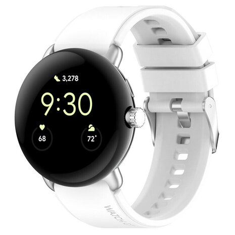 Strap-it® Strap-it Google Pixel Watch 1/2 siliconen bandje (wit)