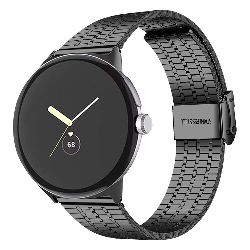 Strap-it® Strap-it Google Pixel Watch 1/2 roestvrijstalen band (zwart)