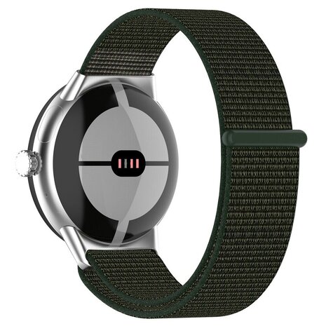 Strap-it® Strap-it Google Pixel Watch 1/2 nylon bandje (groen)