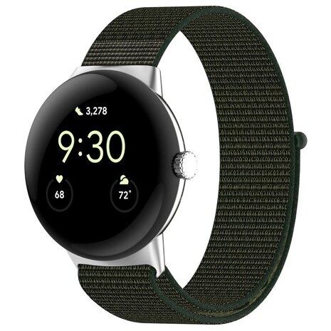 Strap-it® Strap-it Google Pixel Watch 1/2 nylon bandje (groen)