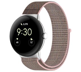 Strap-it® Google Pixel Watch 1/2 nylon bandje (roze)