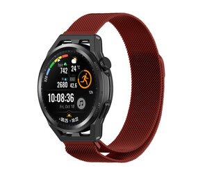 Strap-it® Huawei Watch GT Milanese band (rood) Strap-it® Huawei Watch GT Milanese band (rood)