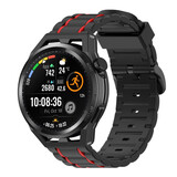 Strap-it® Huawei Watch GT sport gesp band (zwart/rood)